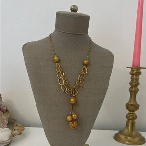 ROMANZA ITALY 18k Gold plated Chic Gold Statement Necklace up 17”